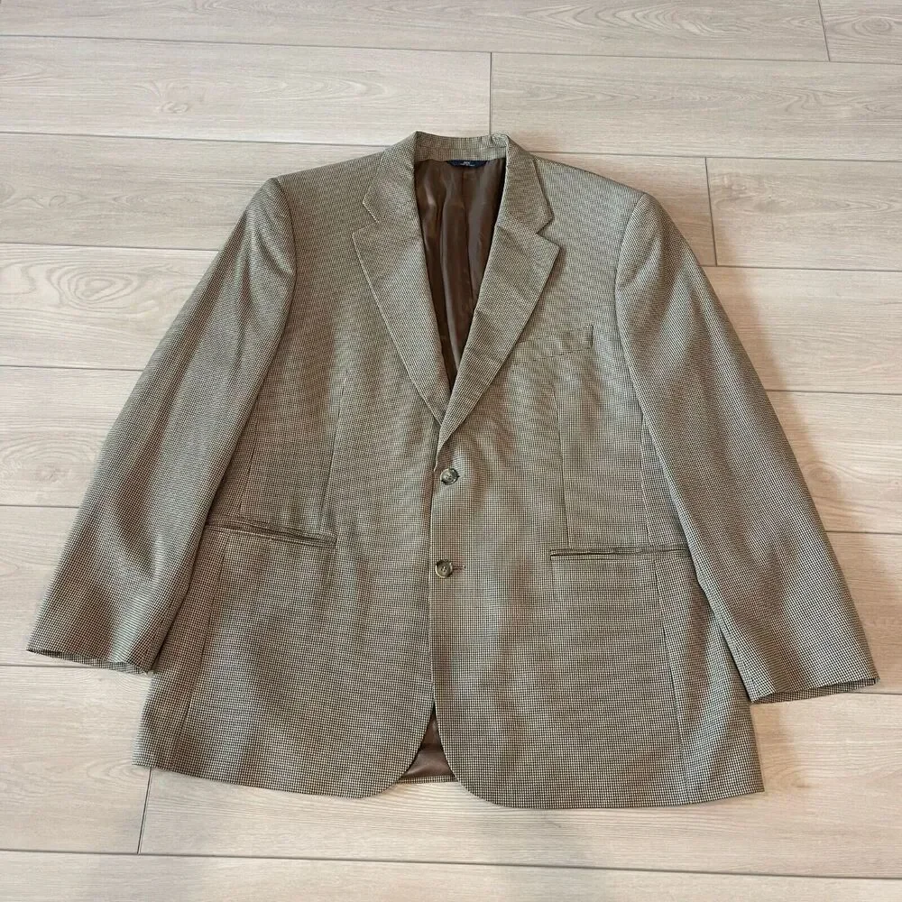 Brooks Brothers 346 Mens Blazer Wool Cashmere Blend 44R Gingham‎ Prom Formal